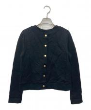 BLUE LABEL CRESTBRIDGE (ブルーレーベルクレストブリッジ) 金釦袖裏チェックスウェットカーディガン ブラック サイズ:38