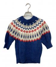 POLO RALPH LAUREN (ポロ・ラルフローレン) Fair Isle Puff-Sleeve Sweater ネイビー サイズ:XS