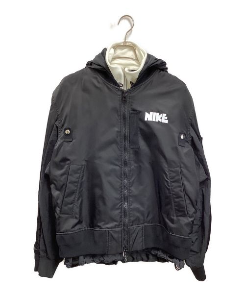 NIKE（ナイキ）NIKE (ナイキ) sacai (サカイ) Layered Bomber Jacket ブラック サイズ:Mの古着・服飾アイテム