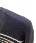 中古・古着 lucien pellat-finet (ルシアン・ペラフィネ) スカル刺繍ボーダーカシミヤニット ネイビー サイズ:S：9800円