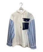 FenG CHen WANG）の古着「JERSEY SHIRTING PANELLED HOODIE」｜ホワイト