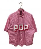 biscuitheadビスケットヘッド）の古着「POPギンガムチェックシャツ」｜ピンク