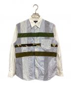 COMME des GARCONS HOMMEコムデギャルソン オム）の古着「綿ブロード切替シャツ」｜ブルー