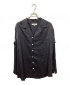 sulvamサルバム）の古着「オープンカラー長袖シャツ」｜ブラック