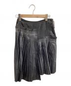 MM6 Maison Margielaエムエムシックス メゾンマルジェラ）の古着「エコレザープリーツスカート」｜ブラック