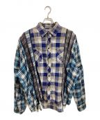 Rebuild by Needlesリビルドバイニードルス）の古着「Flannel Shirt 7 Cuts Zipped Wide Shirt」｜ブルー