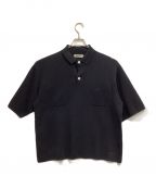 NKKITンニット）の古着「high gauge cotton mix knit polo shirt」｜ブラック