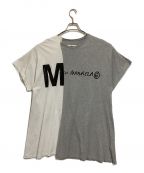 MM6 Maison Margielaエムエムシックス メゾンマルジェラ）の古着「プリントバイカラーワンピース」｜グレー