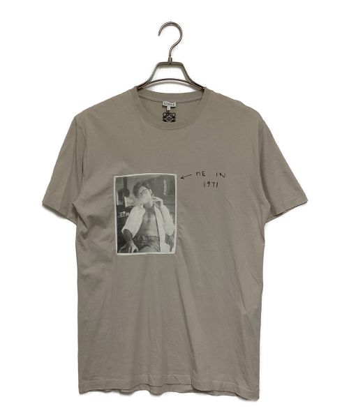 LOEWE（ロエベ）LOEWE (ロエベ) ポートレート プリントパッチワーク アナグラムロゴ刺繍Tシャツ グレー サイズ:XSの古着・服飾アイテム