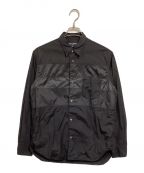COMME des GARCONS HOMMEコムデギャルソン オム）の古着「ブロード×多素材MIXシャツ」｜ブラック