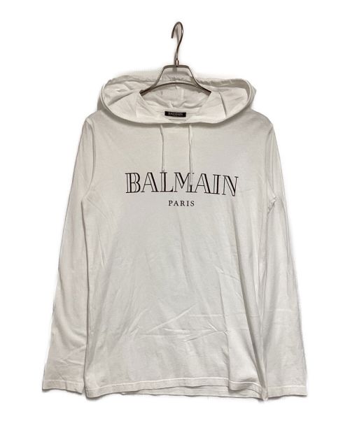BALMAIN（バルマン）BALMAIN (バルマン) ロゴパーカー ホワイト サイズ:Mの古着・服飾アイテム