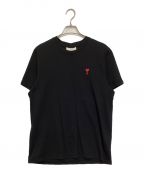 AMI Alexandre Mattiussiアミ アレクサンドル マテュッシ）の古着「ロゴ刺繍Tシャツ」｜ブラック
