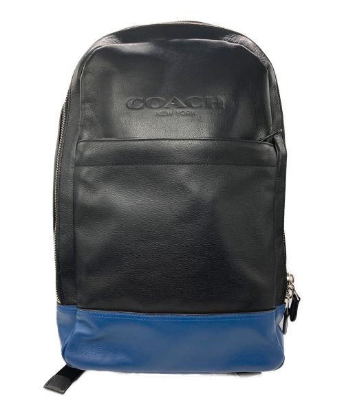 COACH（コーチ）COACH (コーチ) Charles Slim Backpack ブラック×ブルーの古着・服飾アイテム