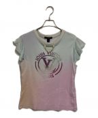 LOUIS VUITTONルイ ヴィトン）の古着「Gradient LV Circle T-Shirt」｜ブルー×ピンク