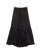 LE CIEL BLEUルシェルブルー）の古着「Dot Layered Maxi Skirt」｜ブラック