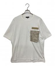 COMME des GARCONS HOMME (コムデギャルソン オム) 製品加工ポケット付き クルーネック シャツ ホワイト サイズ:M