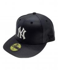 New Era (ニューエラ) MLB (エムエルビー) フェイクレザーキャップ ブラック サイズ:7　1/4