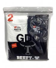 Hanes (ヘインズ) GDC (ジーディーシー) CREW NECK T-SHIRT (2PIECES) ホワイト×ブラック サイズ:XL 未使用品