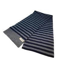 GUCCI (グッチ) ボーダーマフラー ブラック×グレー