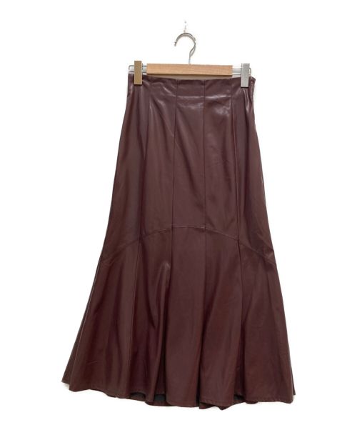 HER LIP TO（ハーリップトゥ）HER LIP TO (ハーリップトゥ) Vegan Leather Midi Skirt ボルドー サイズ:Mの古着・服飾アイテム