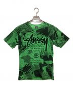 stussyステューシー）の古着「ワールドツアーTシャツ」｜ブラック×グリーン