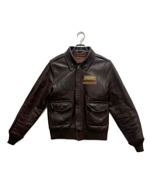 OLD CROW（オールドクロウ）OLD CROW (オールドクロウ) ホースレザージャケット ブラウン サイズ:Sの古着・服飾アイテム