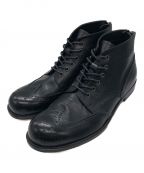 PADRONEパドローネ）の古着「WING TIP BOOTS with BACK ZIP」｜ブラック