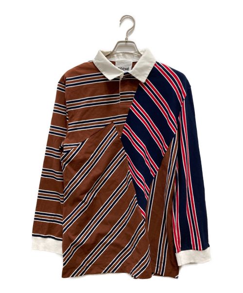 KOCHE（コシェ）KOCHE (コシェ) パッチワークポロシャツ ブラウン×ネイビー サイズ:Sの古着・服飾アイテム