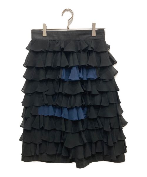 KOLOR（カラー）KOLOR (カラー) フリル ティアードスカート ブラック サイズ:2の古着・服飾アイテム