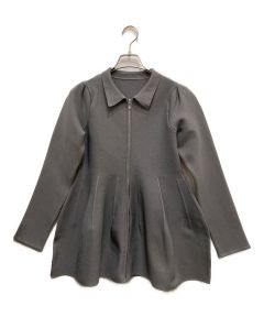 中古・古着通販】ELLIE (エリー) ペプラムニットカーディガン グレー  