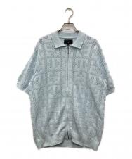 HUF (ハフ) MONOGRAM JACQUARD ZIP SWEATER ブルー サイズ:M 未使用品