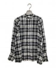 green label relaxing (グリーンレーベルリラクシング) ELIN (エリン) チェックバンドカラーシャツ ホワイト×ブラック サイズ:サイズ記載なし（実寸ご確認ください）