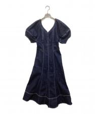 Her lip to (ハーリップトゥ) Imperia Volume Sleeve Dress インディゴ サイズ:M