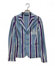 RALPH LAUREN (ラルフローレン) ストライプ3Bジャケット スカイブルー サイズ:M