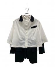 sacai (サカイ) レイヤード スーチング ブラック×ホワイト サイズ:1