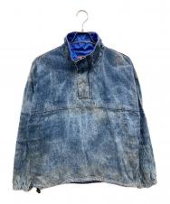 DIESEL (ディーゼル) D-FLOW-FSE ダート加工デニムプルオーバー ブルー サイズ:L