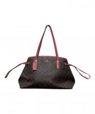 COACH (コーチ) シグネチャー トートバッグ ブラウン×ピンク