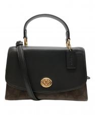 COACH (コーチ) TILLY TOP HANDLE SATCHEL/ティリー トップ ハンドル サッチェル ブラック×ブラウン