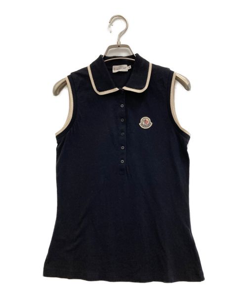 MONCLER（モンクレール）MONCLER (モンクレール) ノースリーブポロシャツ ネイビー サイズ:XSの古着・服飾アイテム