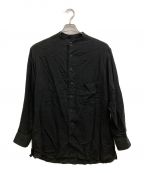 Yohji Yamamoto pour hommeヨウジヤマモト プールオム）の古着「テンセルノーカラーシャツ」｜ブラック