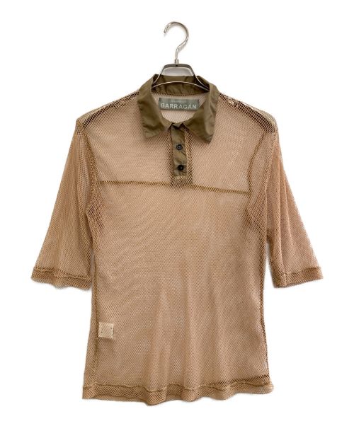 BARRAGAN（バラガン）BARRAGAN (バラガン) メッシュポロシャツ ベージュ サイズ:Sの古着・服飾アイテム