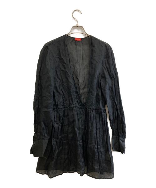 DES PRES（デ プレ）DES PRES (デ プレ) ラミー カシュクールロングブラウス ブラック サイズ:Sの古着・服飾アイテム