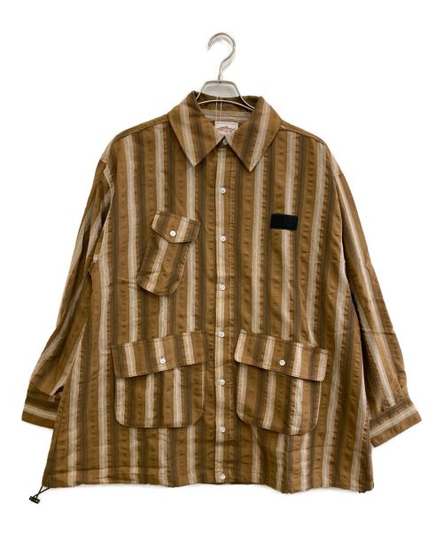 BROOK（ブルック）BROOK (ブルック) ストライプシャツ ブラウン サイズ:2の古着・服飾アイテム