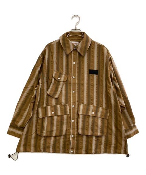 BROOK（ブルック）BROOK (ブルック) ストライプシャツ ブラウン サイズ:1の古着・服飾アイテム