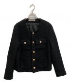 RANDEBOOランデブー）の古着「Classic tweed jacket」｜ブラック