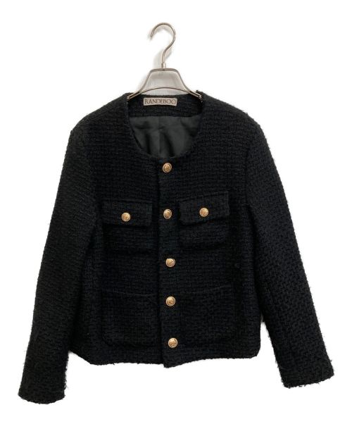 RANDEBOO（ランデブー）RANDEBOO (ランデブー) Classic tweed jacket ブラック サイズ:Fの古着・服飾アイテム
