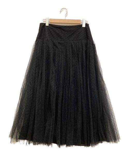 Christian Dior（クリスチャン ディオール）Christian Dior (クリスチャン ディオール) プリーツレーススカート ブラック サイズ:I 44の古着・服飾アイテム