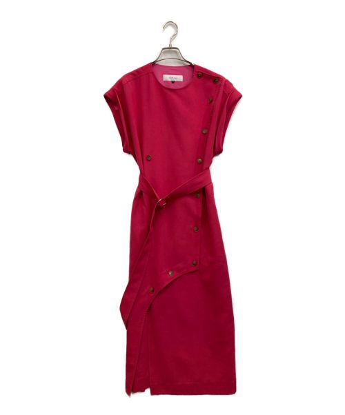 LE CIEL BLEU（ルシェルブルー）LE CIEL BLEU (ルシェルブルー) Linen Look Utility Dress ショッキングピンク サイズ:36の古着・服飾アイテム
