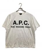 A.P.C.アーペーセー）の古着「EDIFICE別注オーバーサイズロゴプリントTシャツ」｜ホワイト