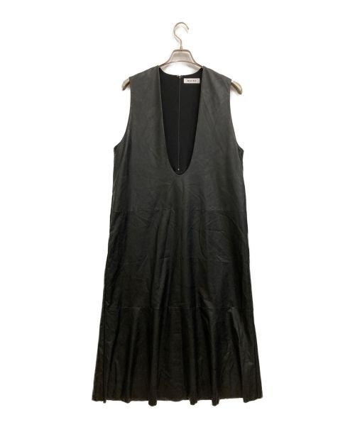 SACRA（サクラ）SACRA (サクラ) シンセティックレザー ワンピース ブラック サイズ:38の古着・服飾アイテム